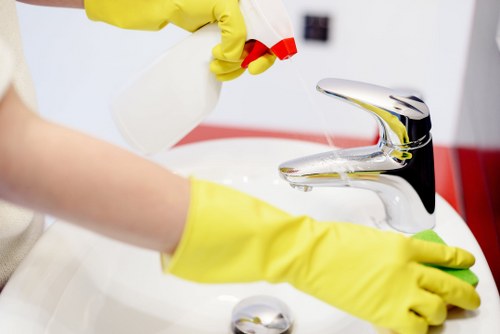 Deep cleaning treatment for stained carpet fibres in a property