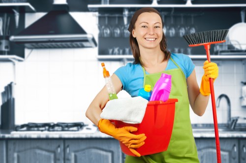 Professional carpet cleaning equipment used in a business property
